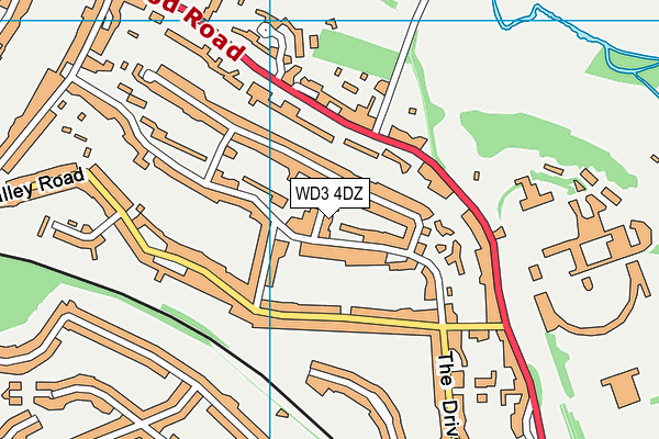 WD3 4DZ map - OS VectorMap District (Ordnance Survey)