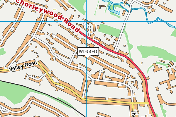 WD3 4ED map - OS VectorMap District (Ordnance Survey)