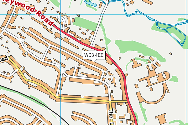 WD3 4EE map - OS VectorMap District (Ordnance Survey)