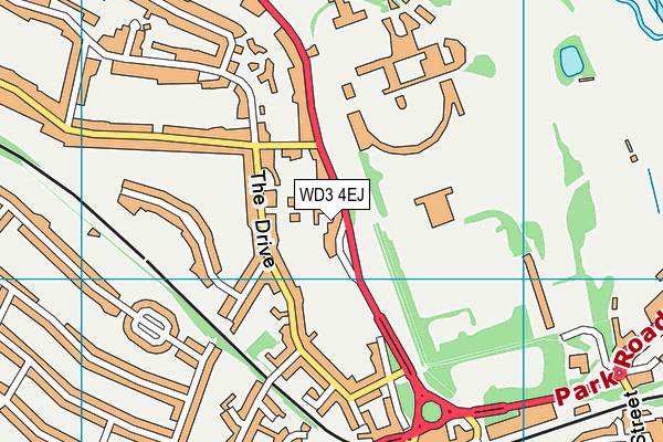 WD3 4EJ map - OS VectorMap District (Ordnance Survey)