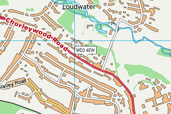 WD3 4EW map - OS VectorMap District (Ordnance Survey)
