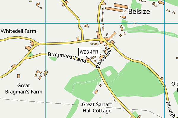 WD3 4FR map - OS VectorMap District (Ordnance Survey)