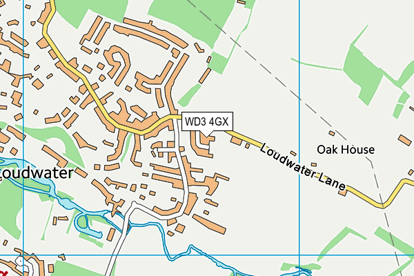 WD3 4GX map - OS VectorMap District (Ordnance Survey)
