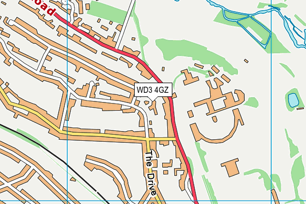 WD3 4GZ map - OS VectorMap District (Ordnance Survey)
