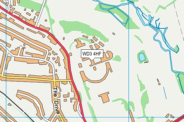 WD3 4HF map - OS VectorMap District (Ordnance Survey)
