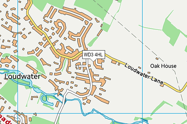 WD3 4HL map - OS VectorMap District (Ordnance Survey)