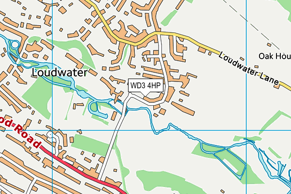 WD3 4HP map - OS VectorMap District (Ordnance Survey)