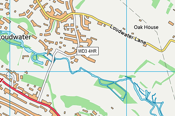WD3 4HR map - OS VectorMap District (Ordnance Survey)