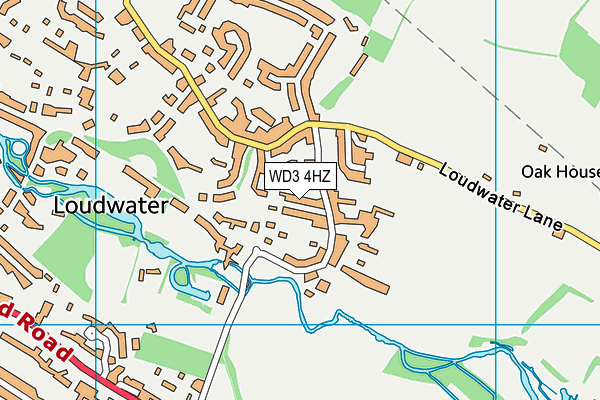 WD3 4HZ map - OS VectorMap District (Ordnance Survey)
