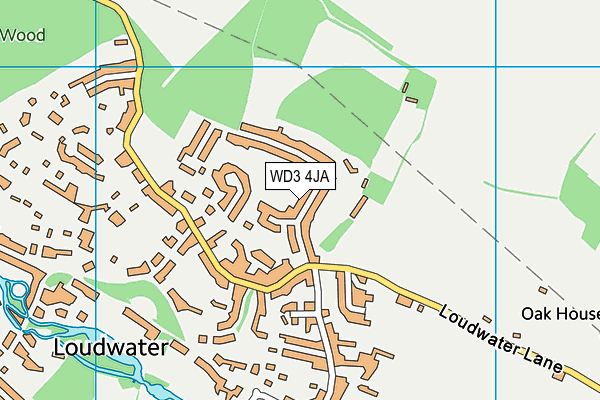 WD3 4JA map - OS VectorMap District (Ordnance Survey)