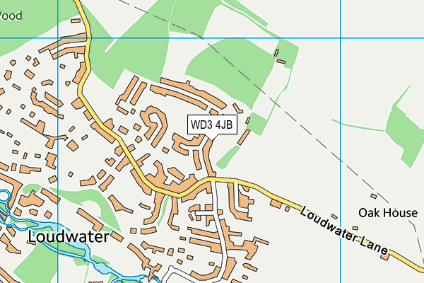 WD3 4JB map - OS VectorMap District (Ordnance Survey)