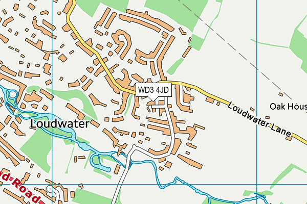 WD3 4JD map - OS VectorMap District (Ordnance Survey)