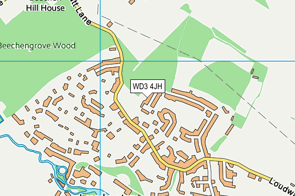 WD3 4JH map - OS VectorMap District (Ordnance Survey)