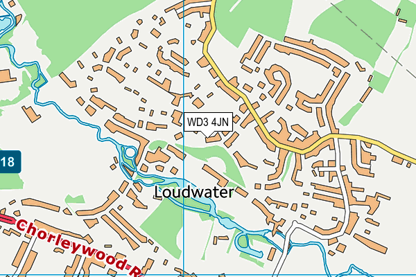 WD3 4JN map - OS VectorMap District (Ordnance Survey)