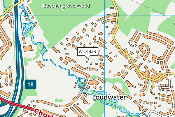 WD3 4JR map - OS VectorMap District (Ordnance Survey)