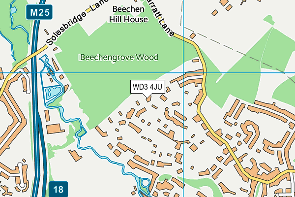 WD3 4JU map - OS VectorMap District (Ordnance Survey)