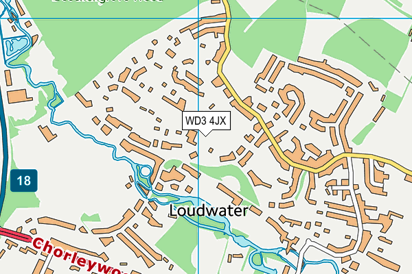 WD3 4JX map - OS VectorMap District (Ordnance Survey)