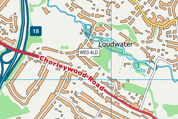 WD3 4LD map - OS VectorMap District (Ordnance Survey)