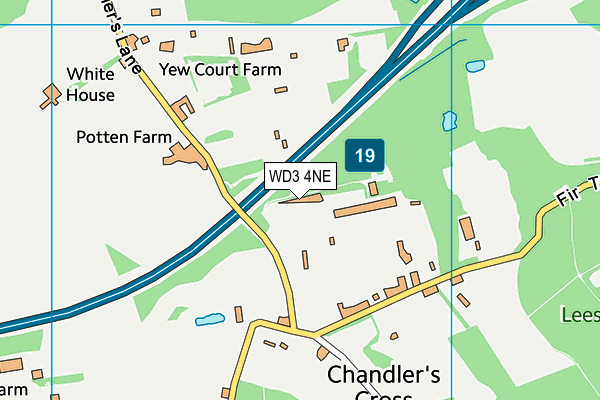 WD3 4NE map - OS VectorMap District (Ordnance Survey)