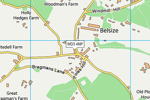 WD3 4NP map - OS VectorMap District (Ordnance Survey)