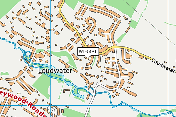 WD3 4PT map - OS VectorMap District (Ordnance Survey)