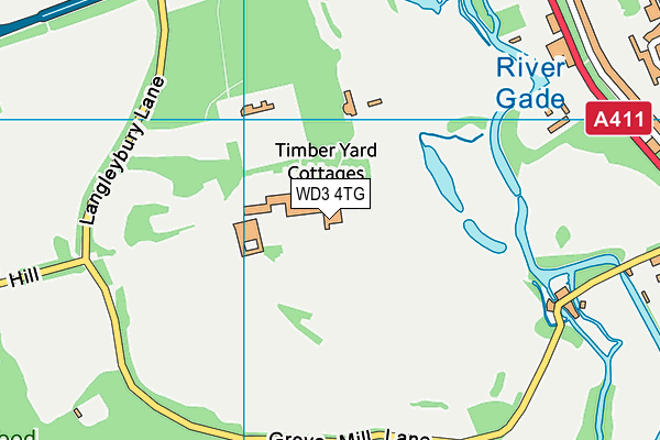 WD3 4TG map - OS VectorMap District (Ordnance Survey)