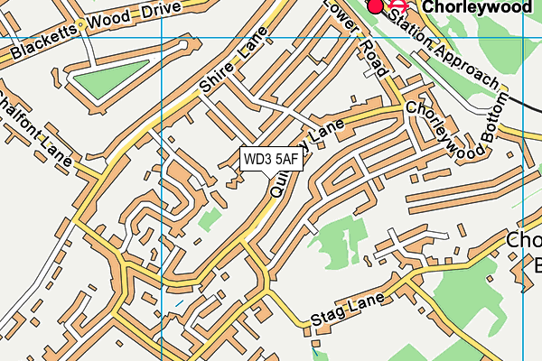 WD3 5AF map - OS VectorMap District (Ordnance Survey)