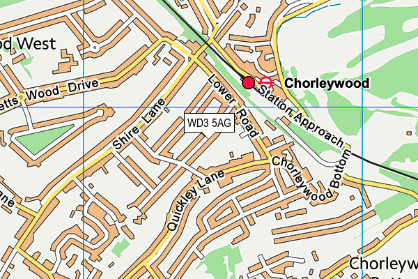 WD3 5AG map - OS VectorMap District (Ordnance Survey)