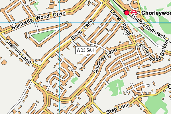 WD3 5AH map - OS VectorMap District (Ordnance Survey)