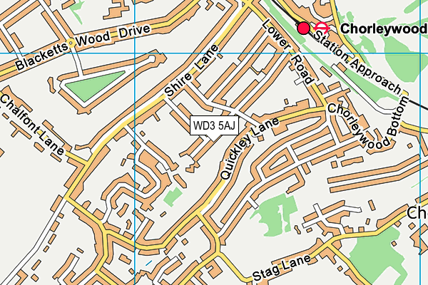 WD3 5AJ map - OS VectorMap District (Ordnance Survey)