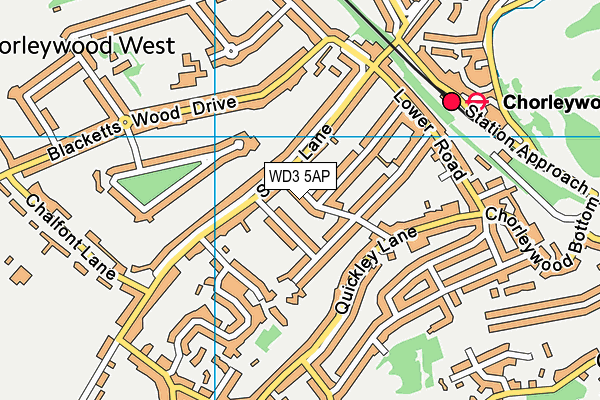 WD3 5AP map - OS VectorMap District (Ordnance Survey)