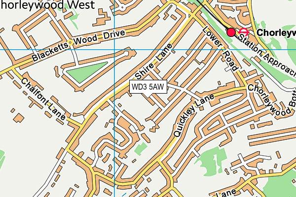 WD3 5AW map - OS VectorMap District (Ordnance Survey)
