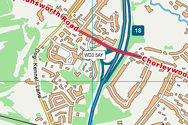 WD3 5AY map - OS VectorMap District (Ordnance Survey)
