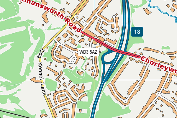 WD3 5AZ map - OS VectorMap District (Ordnance Survey)