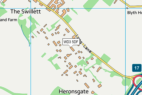 WD3 5DF map - OS VectorMap District (Ordnance Survey)