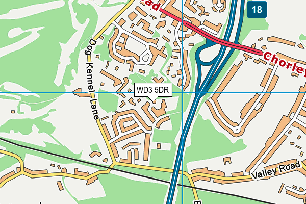 WD3 5DR map - OS VectorMap District (Ordnance Survey)