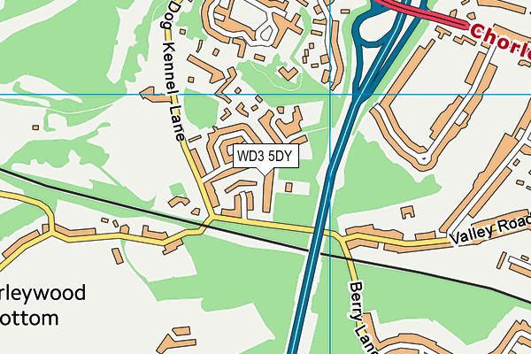 WD3 5DY map - OS VectorMap District (Ordnance Survey)