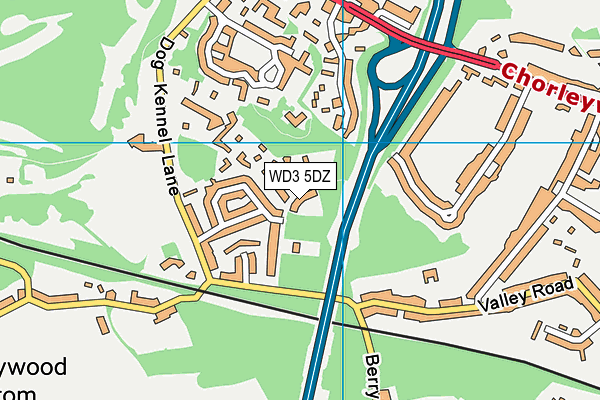 WD3 5DZ map - OS VectorMap District (Ordnance Survey)