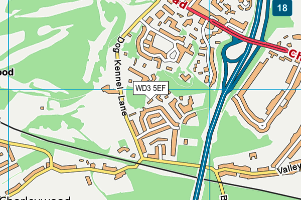 WD3 5EF map - OS VectorMap District (Ordnance Survey)