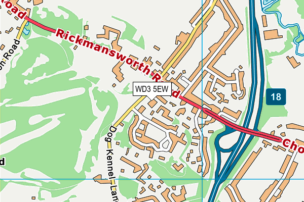 WD3 5EW map - OS VectorMap District (Ordnance Survey)