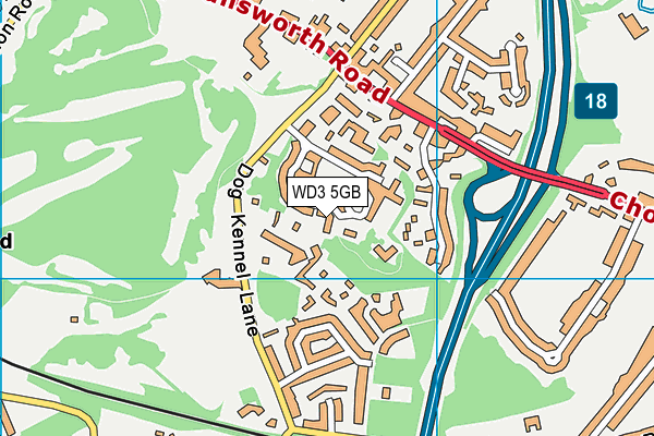 WD3 5GB map - OS VectorMap District (Ordnance Survey)