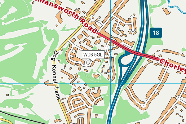 WD3 5GL map - OS VectorMap District (Ordnance Survey)