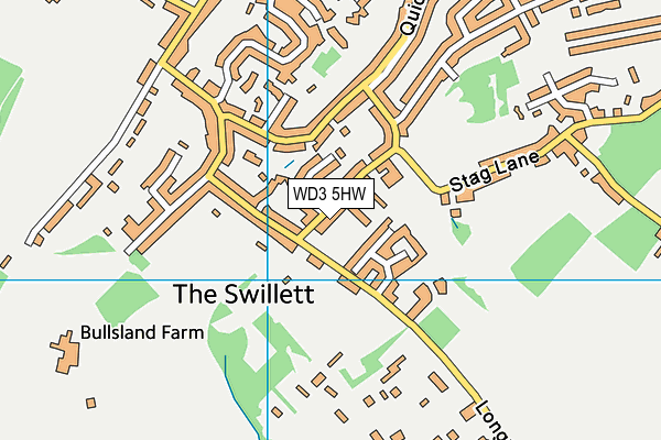 WD3 5HW map - OS VectorMap District (Ordnance Survey)