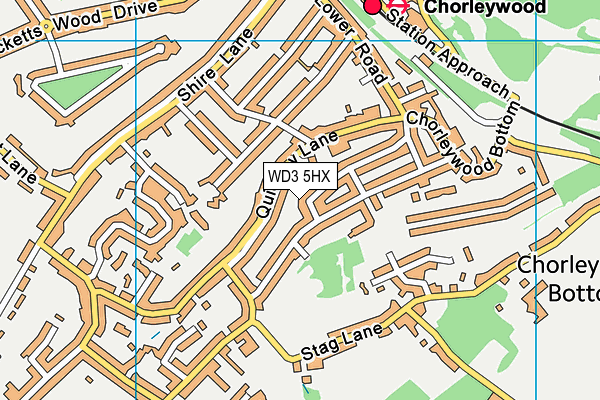 WD3 5HX map - OS VectorMap District (Ordnance Survey)