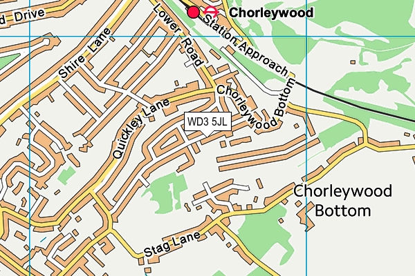 WD3 5JL map - OS VectorMap District (Ordnance Survey)