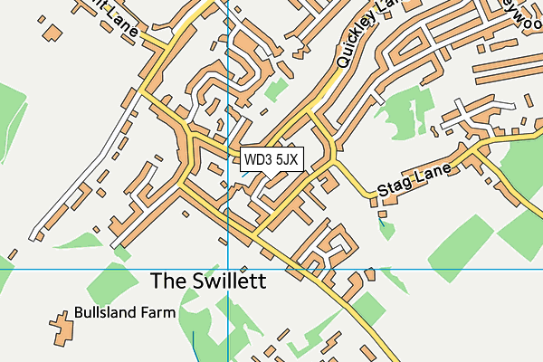 WD3 5JX map - OS VectorMap District (Ordnance Survey)