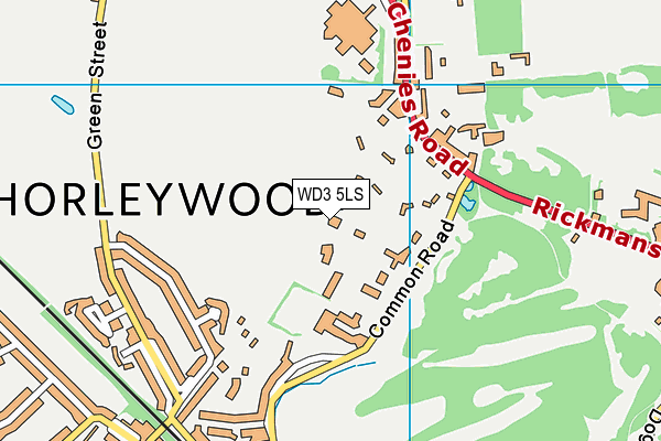WD3 5LS map - OS VectorMap District (Ordnance Survey)