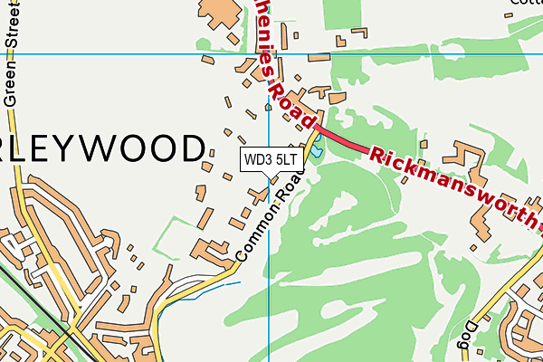 WD3 5LT map - OS VectorMap District (Ordnance Survey)