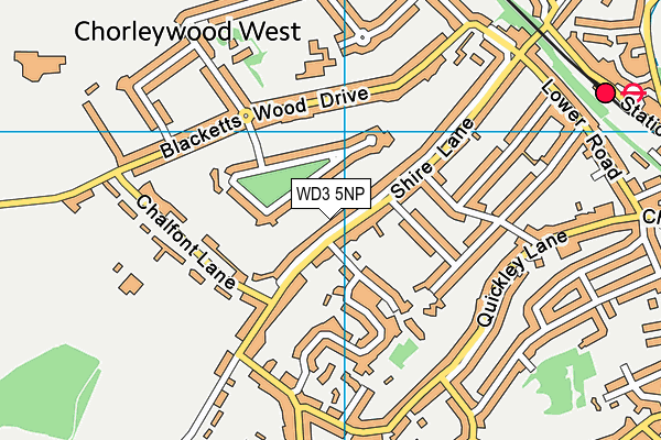 WD3 5NP map - OS VectorMap District (Ordnance Survey)