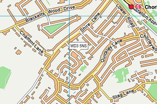 WD3 5NS map - OS VectorMap District (Ordnance Survey)